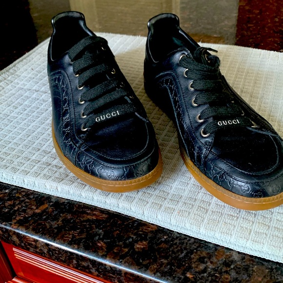 Men’s GUCCI 295198 Microguccissims Soft/Miro Black Sneakers Size 7G UK-7, US-8 - Picture 1 of 8